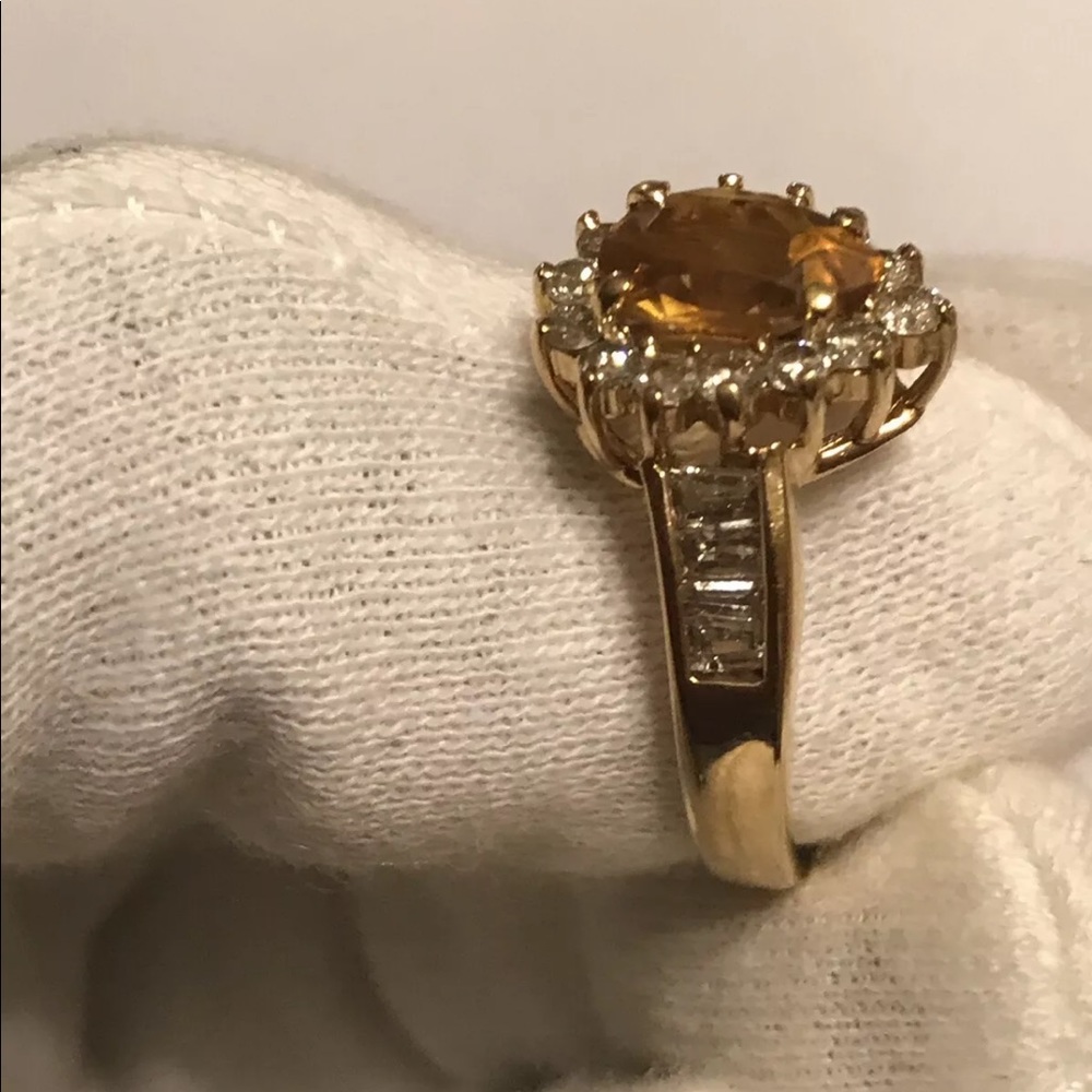 Pear Citrine Ring 14k Yellow Gold - Picture 3 of 6